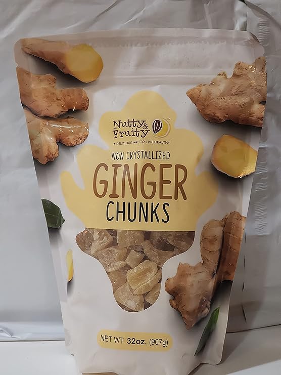 Nutty & Fruity Ginger Chunks Dried Non Crystallized 320z