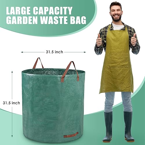 Miniatura 2 de Bolsa de basura reutilizable para patio, paquete de 2 unidades de 106 galones (aproximadamente 800 litros), bolsa de basura de gran tamaño para