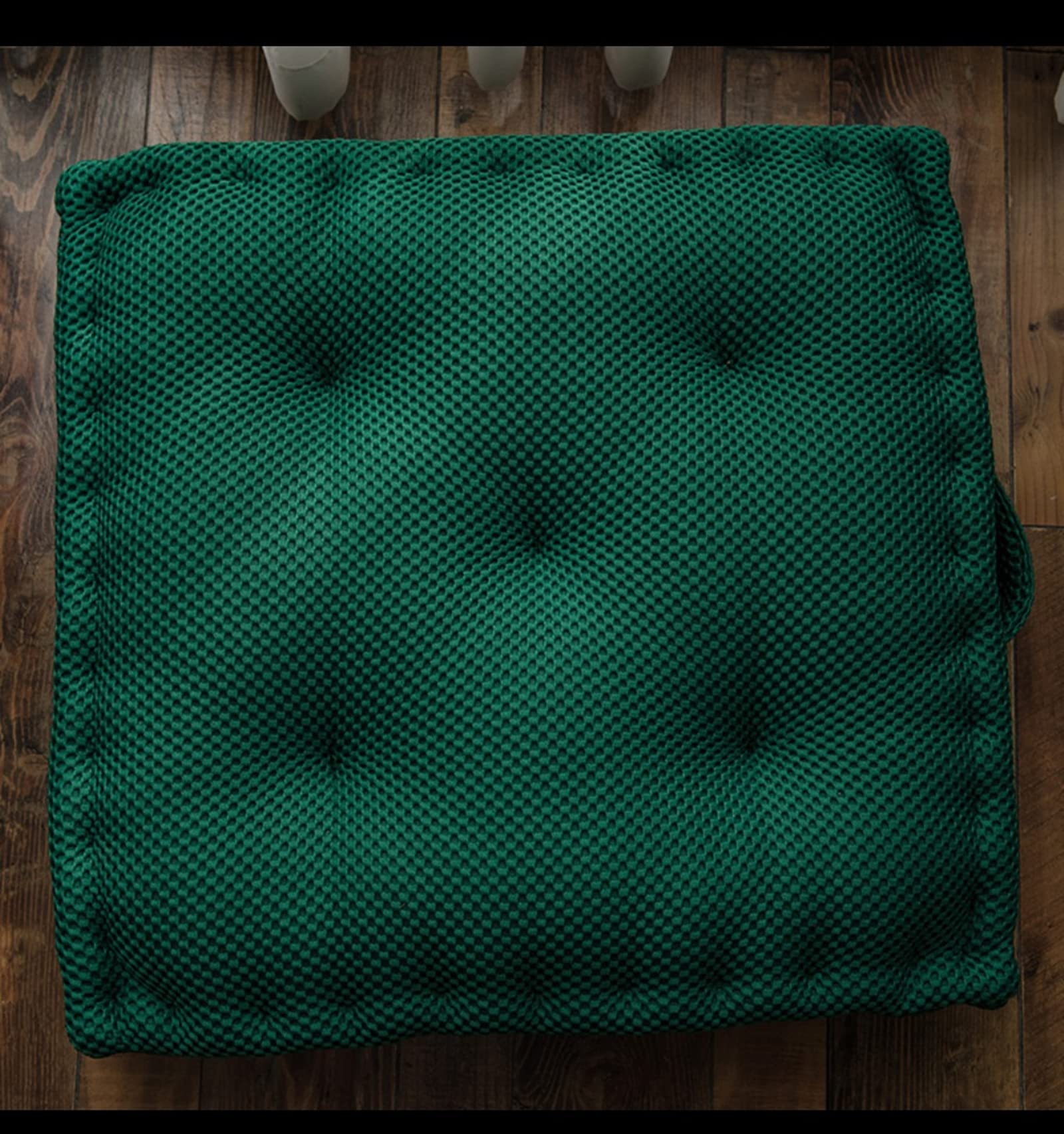 Cojín cuadrado verde oscuro para sofá, silla, suelo, grande, 45 x 45 cm, para el hogar, comedor, oficina, viajes, almohada cómoda y de apoyo
