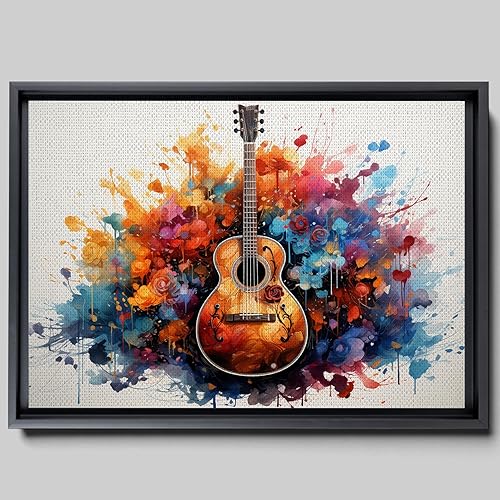 Print guitar canvas print wall decor, ready to hang wall print, design canvas print, Canvas Wall Dekor