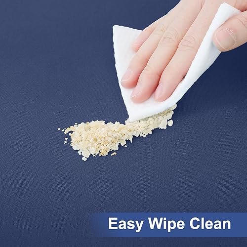 Miniatura 74 de homing Paquete de 2 manteles rectangulares elásticos ajustables de 6 pies, tela impermeable, mantel de poliéster lavable para picnic, campamento, al