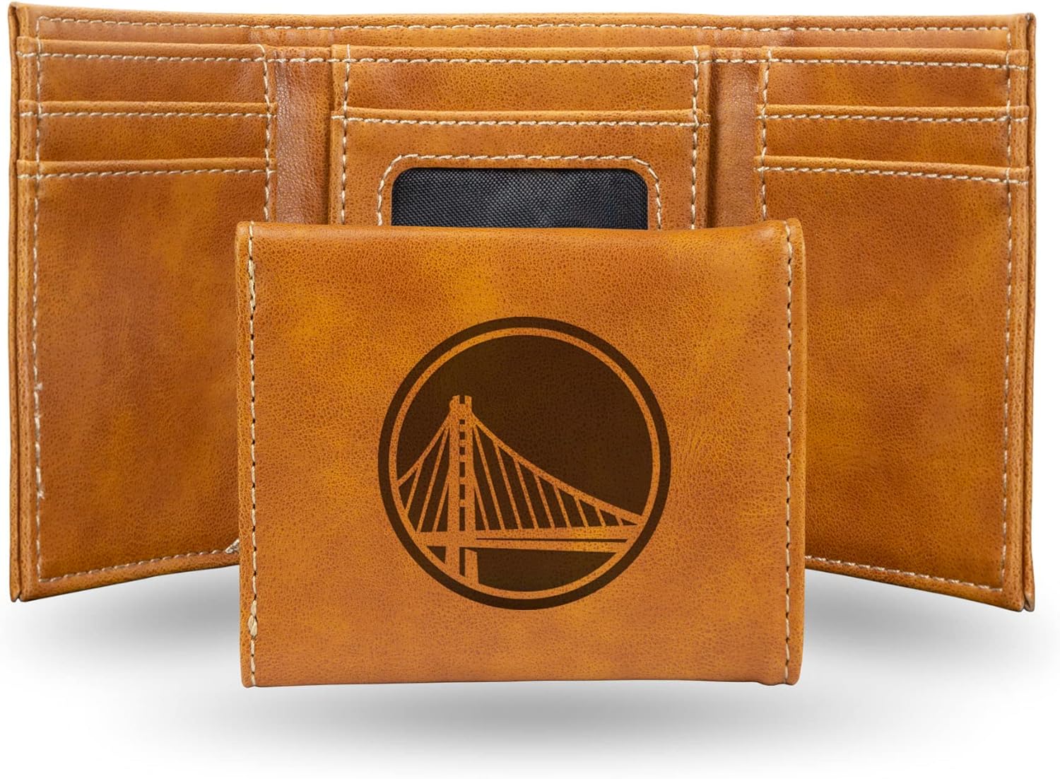 Rico Industries NBA Laser Engraved Trifold Wallet, Golden State Warriors