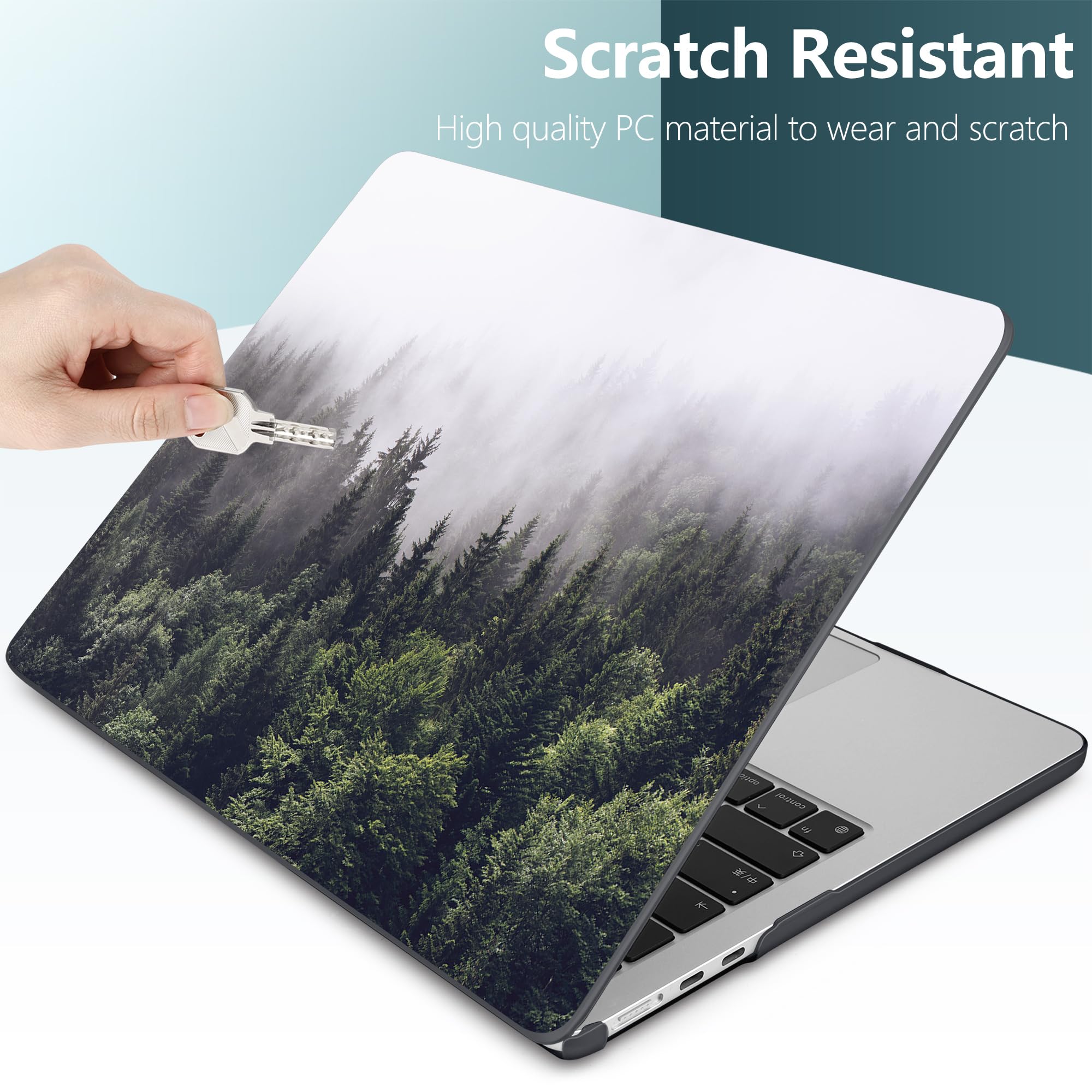 DONGKE Funda rígida de plástico para MacBook Air M4 de 13.6 pulgadas 2025 2024 2023 2022 modelo A3240 A3113 A2681 M3 M2 Chip, carcasa rígida de plástico con Touch ID para MacBook Air de 13 pulgadas M4