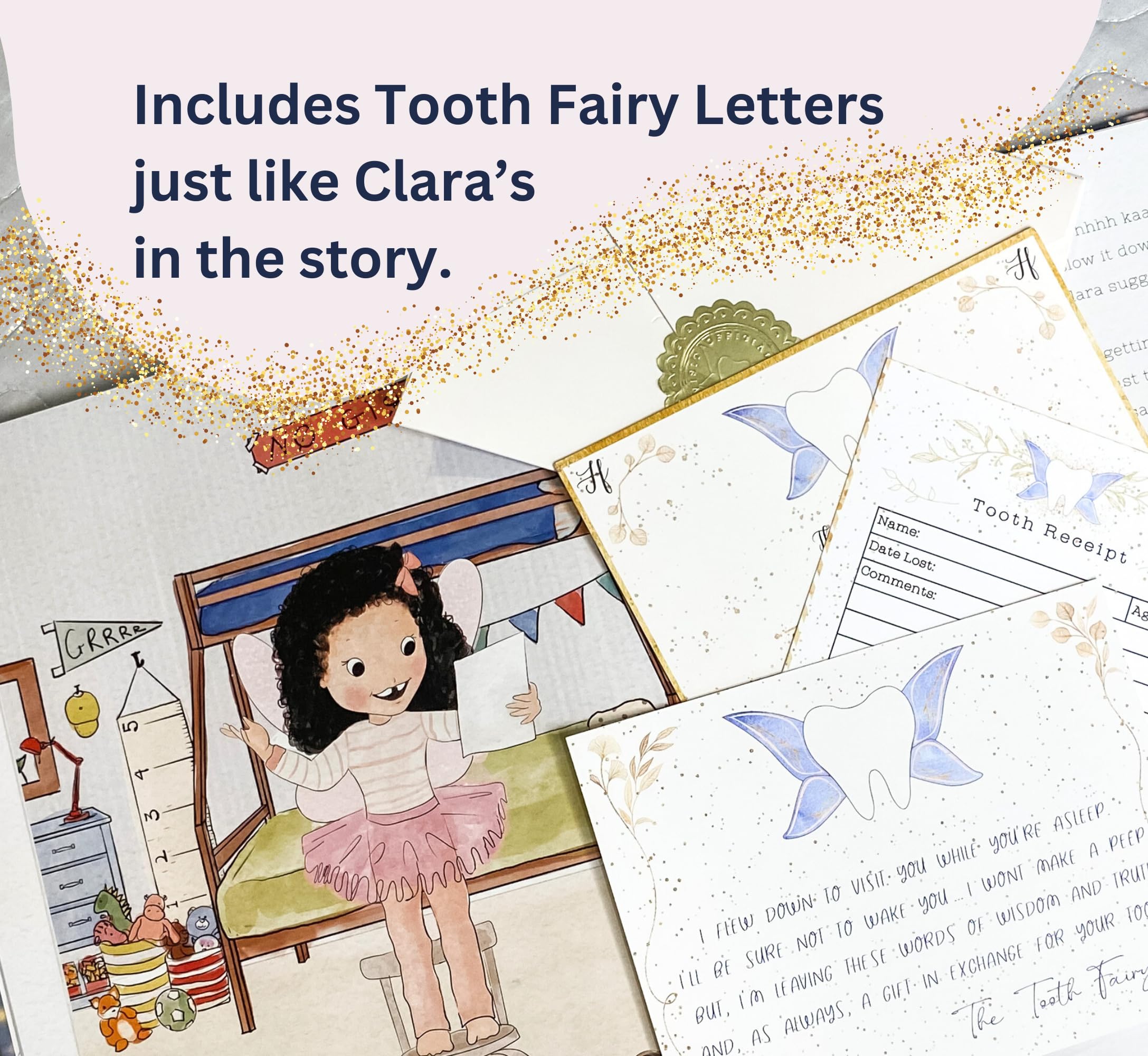 Tooth Fairy Letter Kit & Tooth Fairy Book for Boys and Girls | Tooth Fairy Gift | Tooth Book & Tooth Fairy Kit W/Tooth Receipts, Tooth Fairy Letters & More | 8.5x11 Softcover