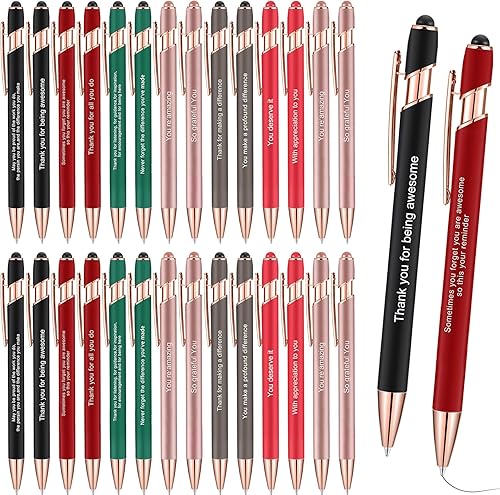 Outus 48 bolígrafos de agradecimiento para empleados a granel, bolígrafos de agradecimiento a los empleados con punta de lápiz capacitivo,
