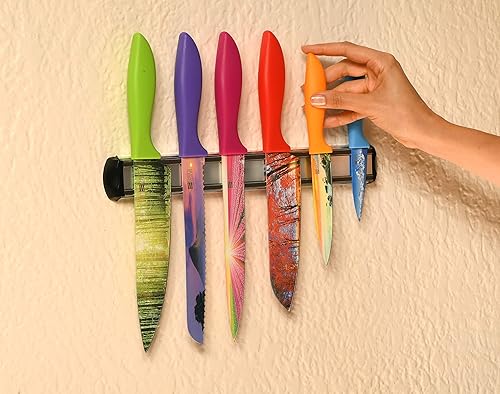 Miniatura 3 de BEHOLD by Chef's Vision - Soporte magnético para cuchillos de cocina plateado - Tira magnética para cuchillos de cocina - Elegante exhibición de