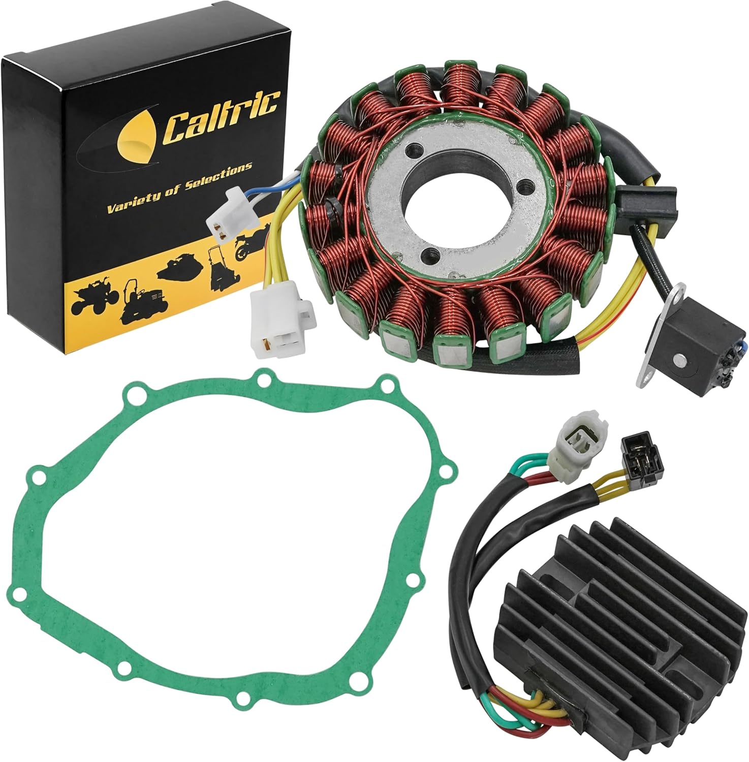 Caltric Stator Regulator Rectifier Gasket Compatible with Suzuki Sv650 Sv650S Sv650A Sv650Sf 2003-2009