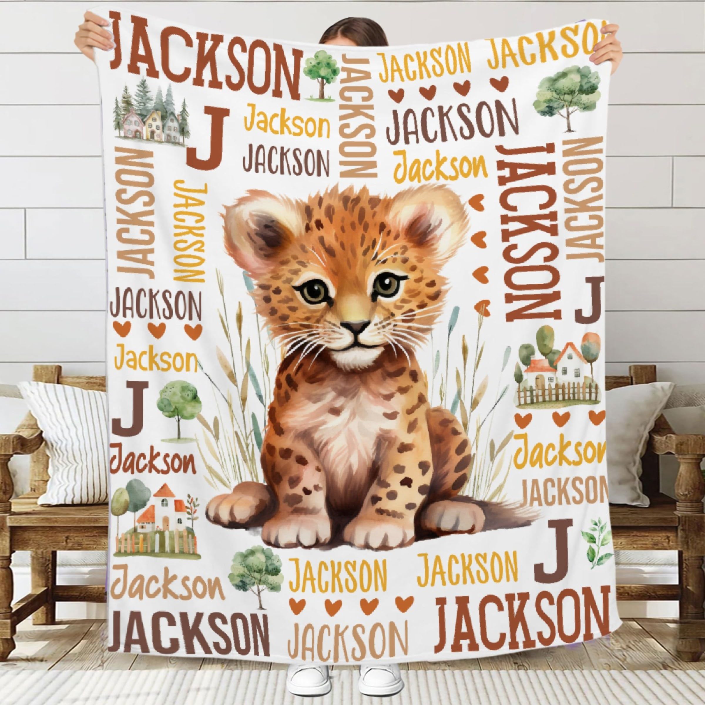 Custom Tiger Personalized Blanket - Ultra Soft, Perfect for Couch/Sofa, Travel, Camping - Personalized Gifts, Home Decor, 60