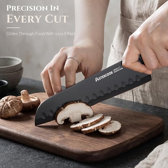 Astercook Knife Set for Kitchen with Block and Sharpener 21pcs