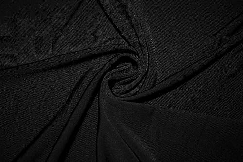 Miniatura 1 de Negro Solid ITY Poliéster Lycra Spandex Stretch Apparel Tela por The Yard, Tela de vestir, Tela de muselina, telas para costura por yardas, edredón,
