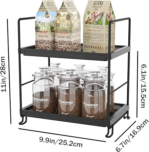 Miniatura 2 de Organizador de baño de 2 niveles para encimera, instalación sin herramientas, plástico grueso, estante de maquillaje, perfume, cuidado de la piel,