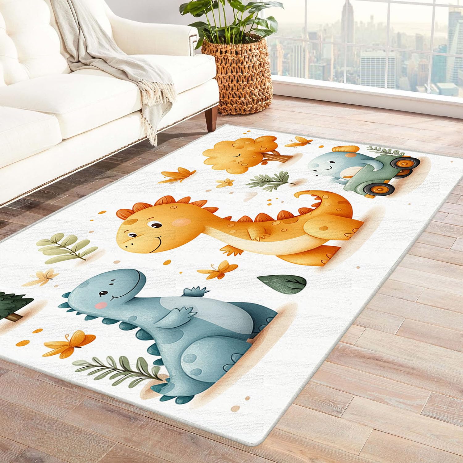 Tapis de salon antidérapant jaune 60x90cm pour sécuriser le sol de la salle à manger