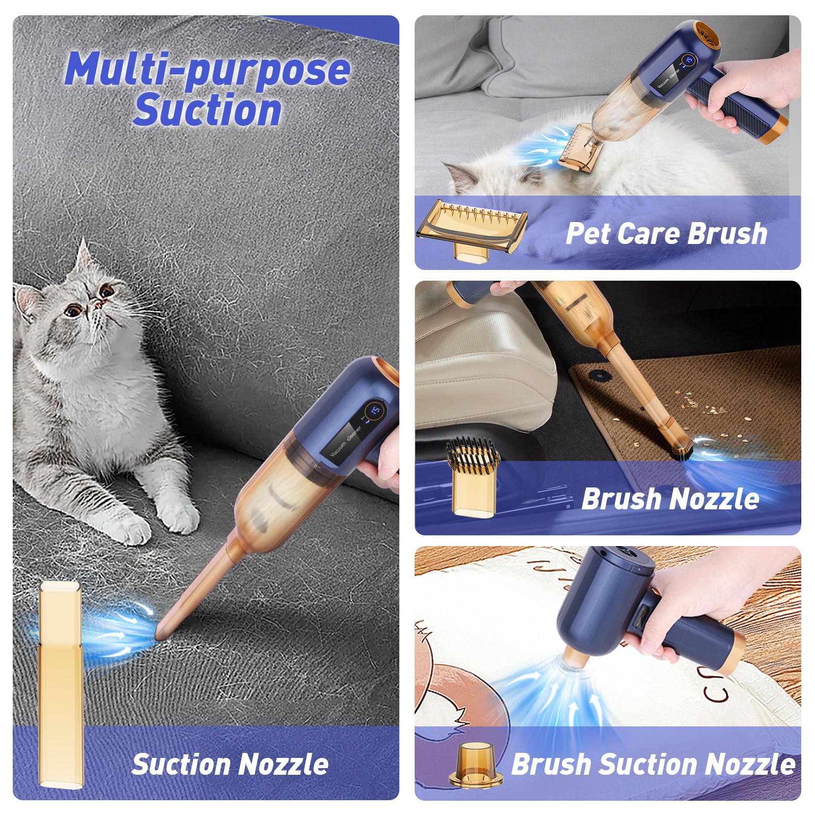 QJJIQW22OBGAOR81618 Collecteur de poussière sans fil multifonction soufflage et aspiration USB silencieux numérique