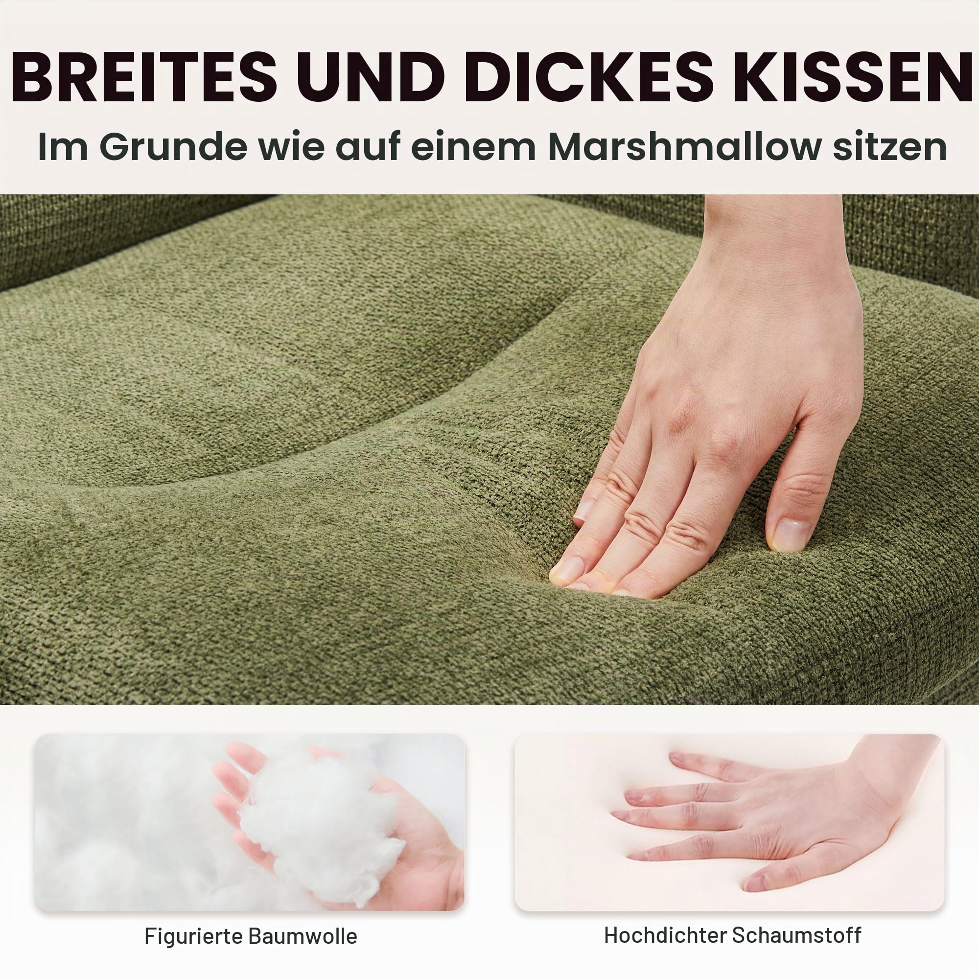 IWMH Schreibtischstuhl mit Hoher Rückenlehne,Bürostuhl Ergonomisch aus Kaschmir, Schminktisch Stuhl mit Armlehne, Drehstuhl Höhenverstellbarer Buero Wohnzimmer (Grün)