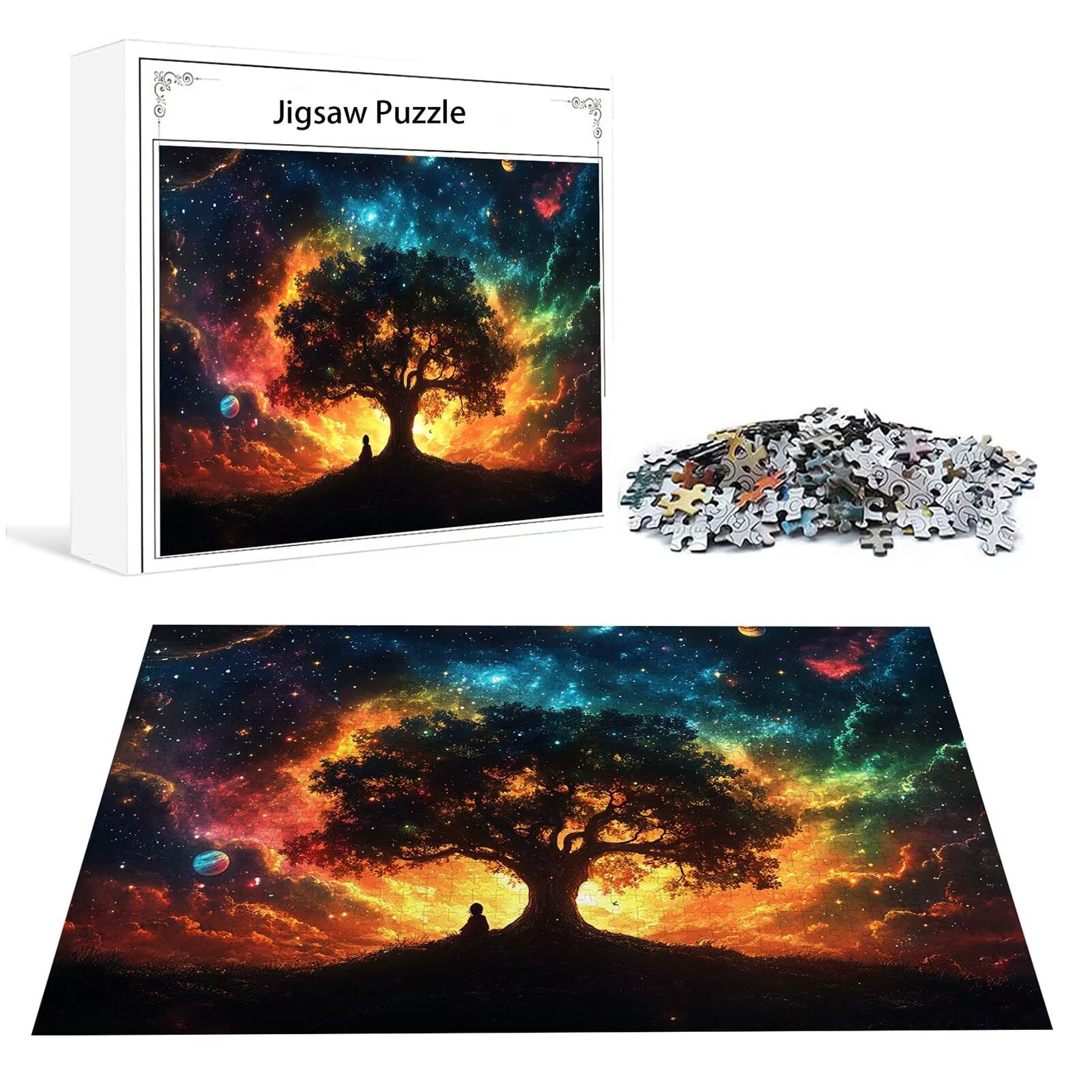 Puzzle 1000 elementów, dla dorosłych, kolor 75 x 50 cm, 1000 szt., klasyczne puzzle, drzewo, wyrafinowane puzzle, zabawka edukacyjna, Impossible drewniane puzzle, odpowiednie dla wszystkich grup