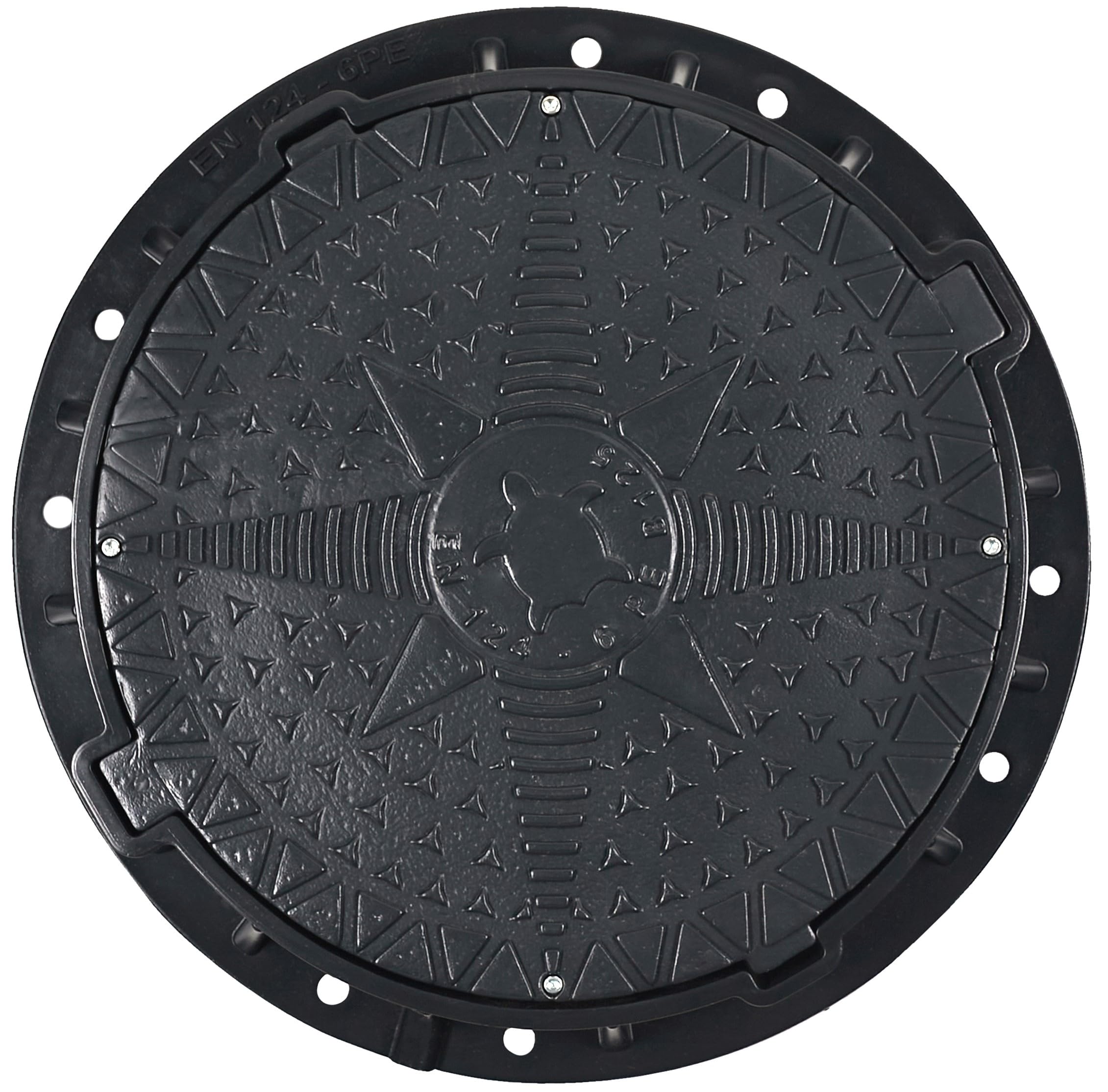 BABYLONPLAST Couvercle de Regard DN600/800 En plastique Couvercle de réservoir de regard Ø600/800 mm Charge maximale 12,5 Tonnes (125 kN) Résistant au gel et à la chaleur Système de sécurité (Noir)