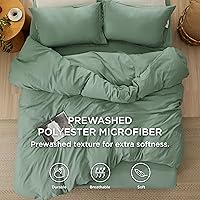 Vista 295 de Bedsure - Juego de ropa de cama de 2 piezas con 1 funda de edredón y 1 funda de almohada, extrasuave, prelavado, con cremallera, sin edredón