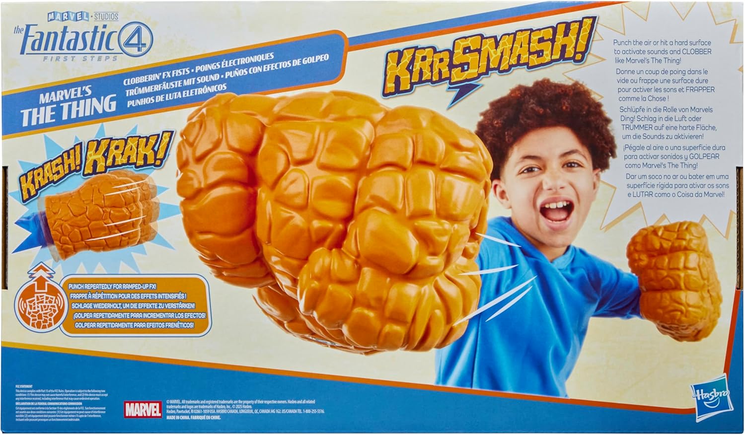 Marvel Studios’ The Fantastic Four: First Steps Marvel’s The Thing Clobberin’ FX Fists, Super Hero Role Play Toys for Costumes, Kids Ages 5+ - Image 3