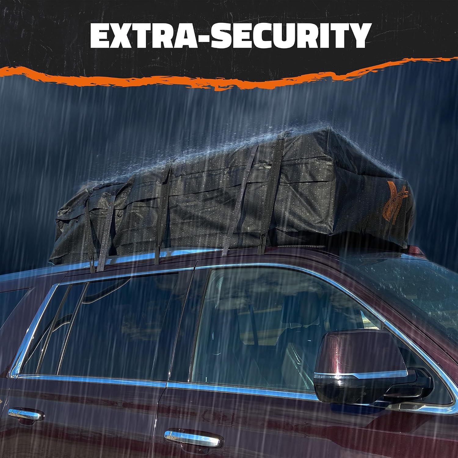 Mockins 40 CuFt XXL Soft-Shell Car Roof Bag 72"x48"x20" with Accessories