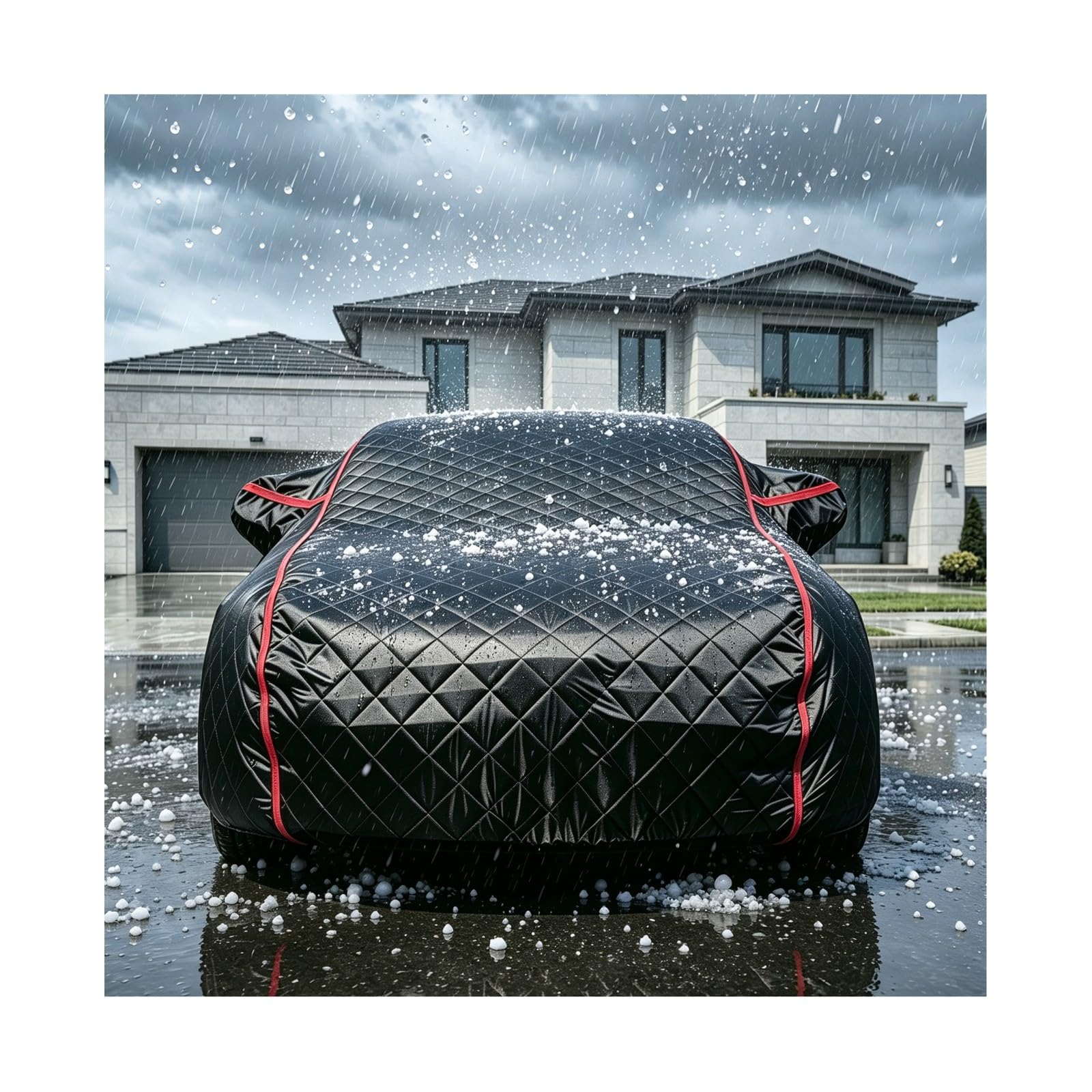 Telo Copriauto Antigrandine per Audi e-Tron (2017-2024) | Con strisce riflettenti, antigrandine, adatto a tutte le stagioni, antipolvere, antigraffio e con protezione UV