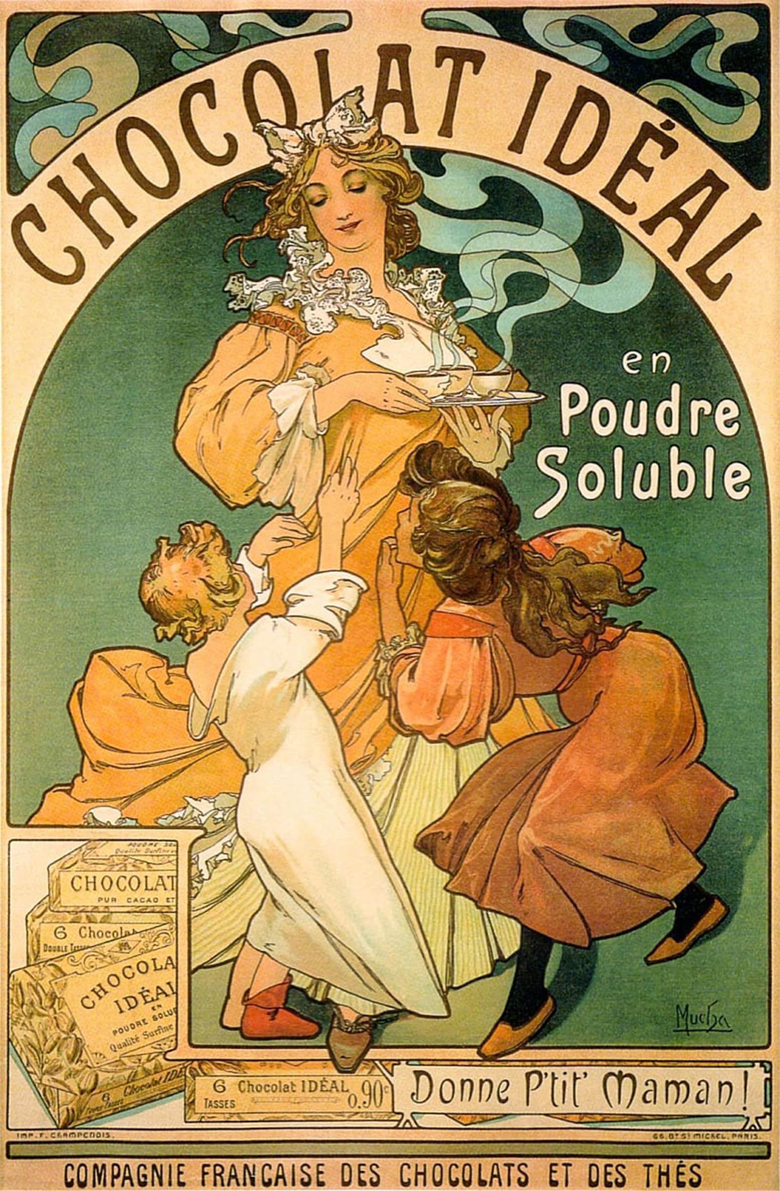 SERENDIPITP Abstract Painting Mural Print Picture Wall Decor Painting Spring by Alphonse Mucha Vintage Wall Artwork for Home Decor 60x90cm