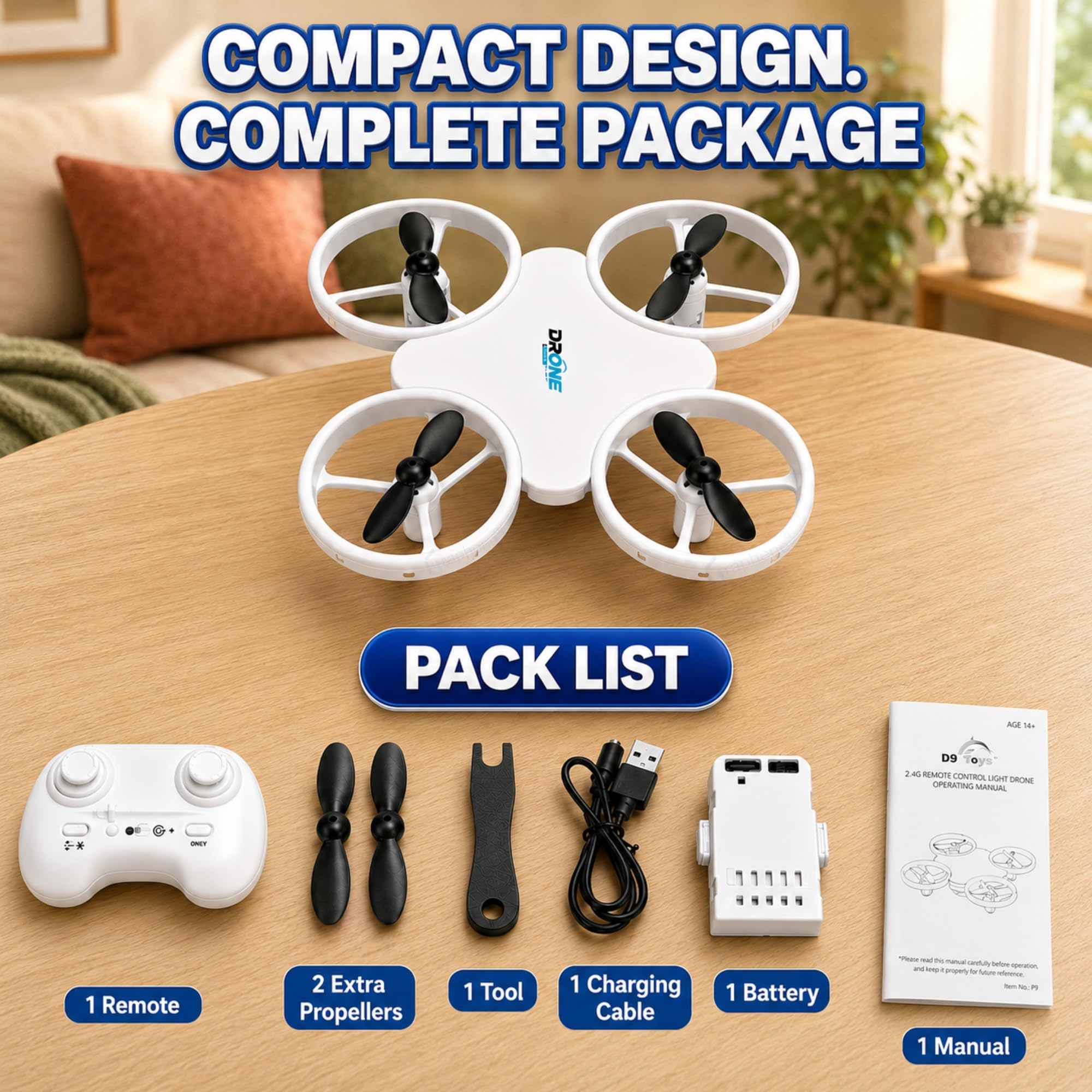 GRAPHENE Mini Drone LED Remote Control Rechargeable RC Drone For Kids with multiple Led shows Auto Hovering Headless Mode 3D Flips & Throw To Go Gift Toys for Boy Girl Indoor Flying Toy 1