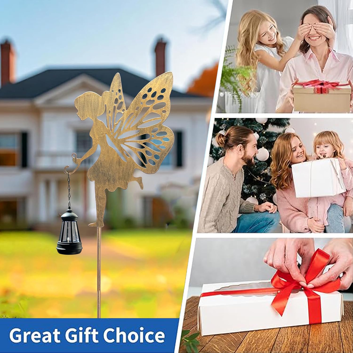 Waterproof Solar Running Fairy Metal Garden Stake, for Outdoor Patio Lawn Yard Decor image 4