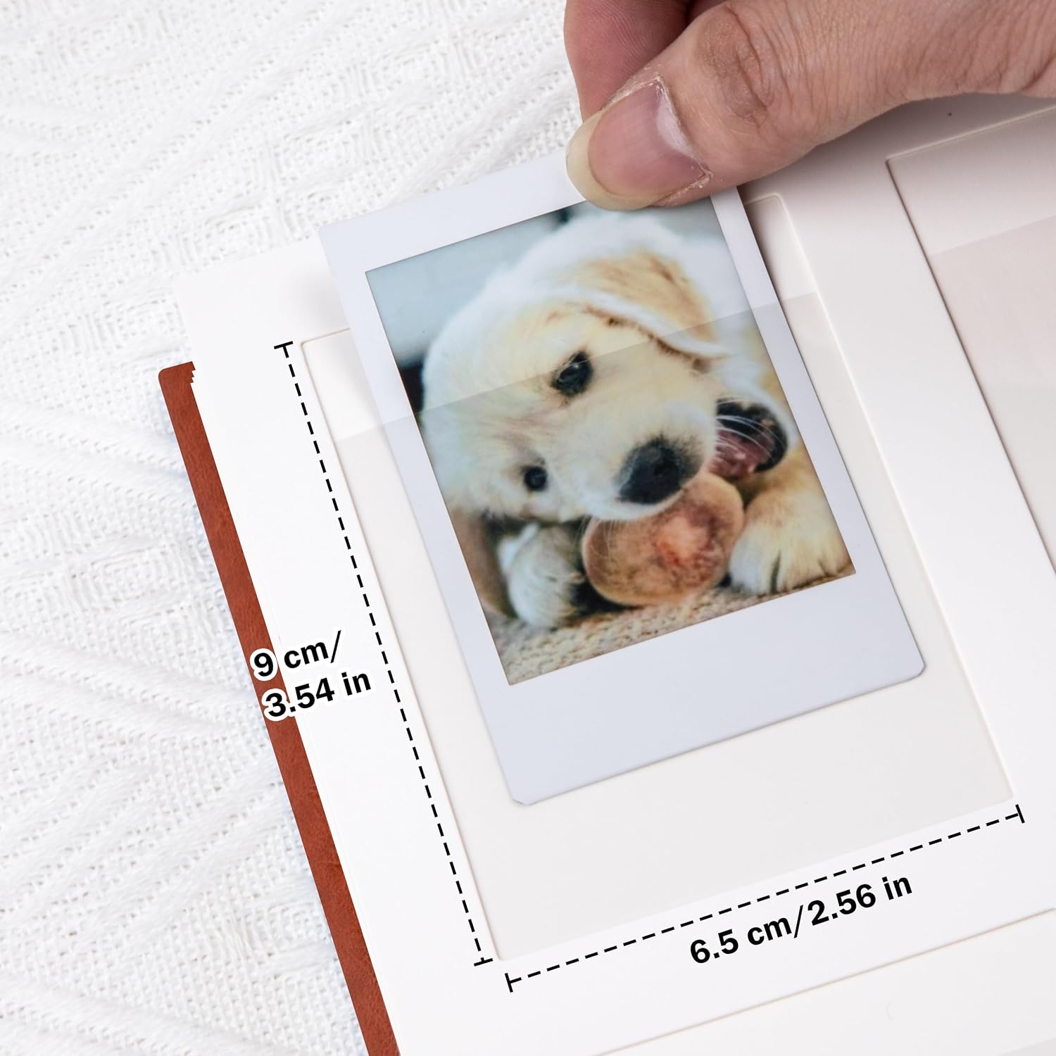 Ruibytree 128 Pockets Instant Mini Photo Album for 2x3 Pictures, Faux Leather Hardcover Fits Polaroid Photo Albums with Writing Space for Fujifilm Instax Mini Series Instant Film, Brown