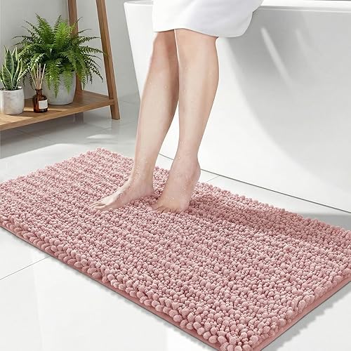 Miniatura 35 de Alfombra de baño pequeña, antideslizante, lavable, color azul marino, de 17 x 24 pulgadas, súper absorbente, suave, alfombra de baño de felpilla