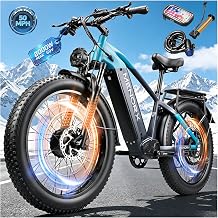 MENORX 8000W Peak 60V Dual Motor Ebike for Adults, 50 MPH Fast Electric Bike,26" Fat Tire Front Suspension E-Bike, Up to 120 Miles Long Range, Electric Mountain Bike for Off-Road Commuter