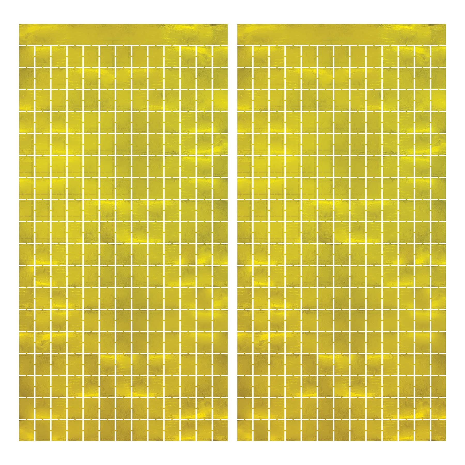 Rideau à franges métalliques doré 198x97 cm pour décoration de fête | Lot de 2