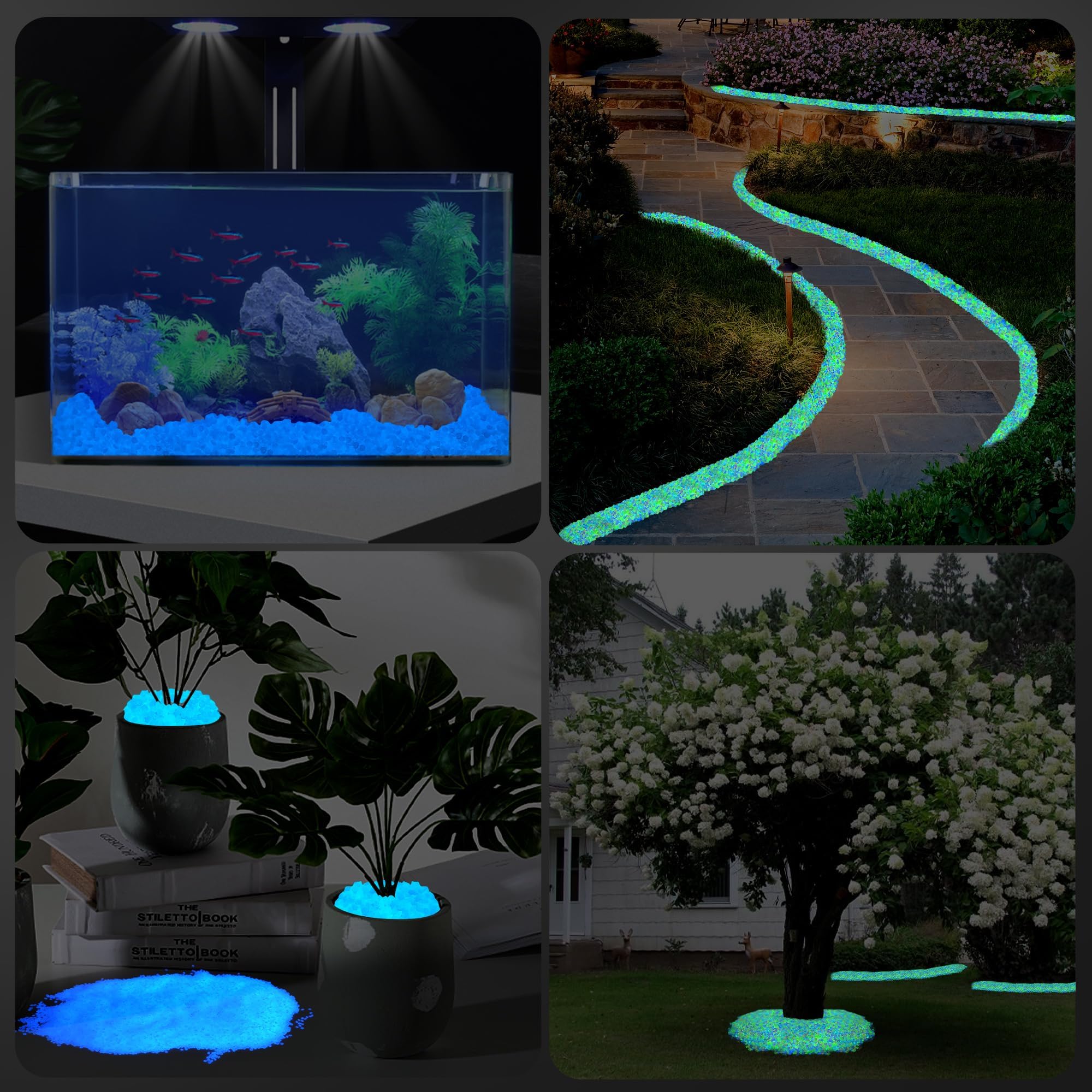 10000 Pezzi Pietre Luminosi, Pietre Decorative, Pietre Luminose da Giardino, Giardino Ciottoli da Giardino, per Giardino, Vaso Pianta, Pesce Acquario