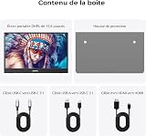 15.6 Inch Portable Display, USB-C Laptop Screen with VESA Compatibility, FHD IPS Secondary Display for Laptop MacBook PC, Ultra-Slim Travel Screen with Protective Cover - 9