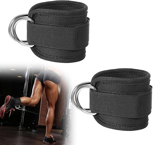 Miniatura 8 de 2 correas de levantamiento de tobillos acolchadas para máquinas de cable para mujeres, muñequeras resistentes al tobillo, bandas cómodas y