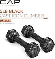Vista 159 de CAP Barbell Mancuerna hexagonal de hierro fundido Múltiples opciones Negro