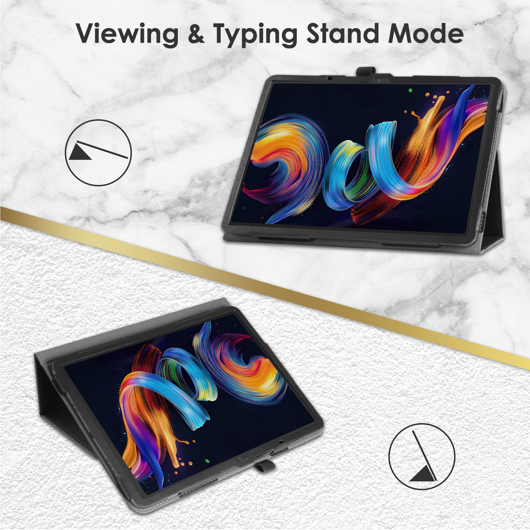 VOVIPO Funda Protectora Compatible con TCL NXTPAPER 11 Plus Tablet 11.5 Pulgadas, Funda Folio de Cuero Premium con función de Soporte y Soporte de lápiz,Noir