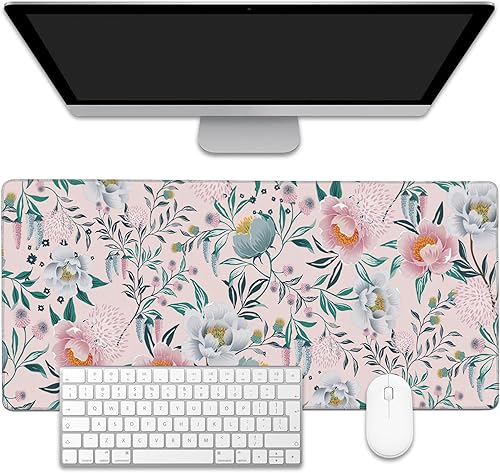 Miniatura 15 de Alfombrilla para mouse, estilo de línea de arte dorada abstracta para escritorio, almohadilla de escritorio con base antideslizante y borde cosido