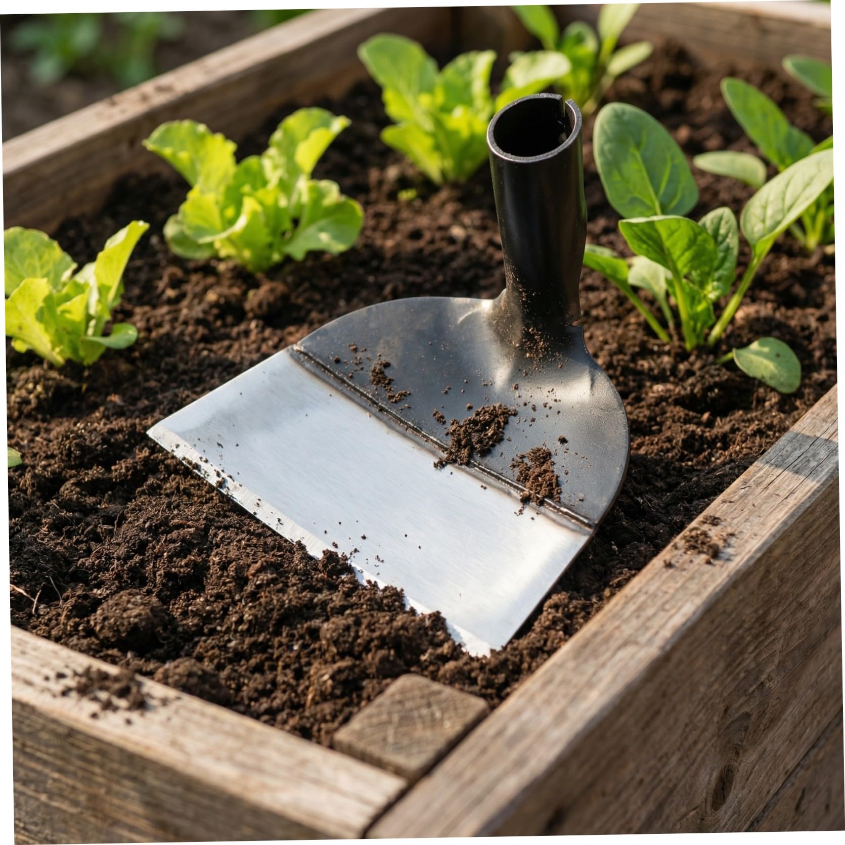 VANZACK Strumento da Giardino Robusto in Acciaio per Diserbo Pesante senza Manico, Attrezzo Versatile per Agricoltori e Giardinieri, per Lavorare Terreno e Rimuovere Erbacce