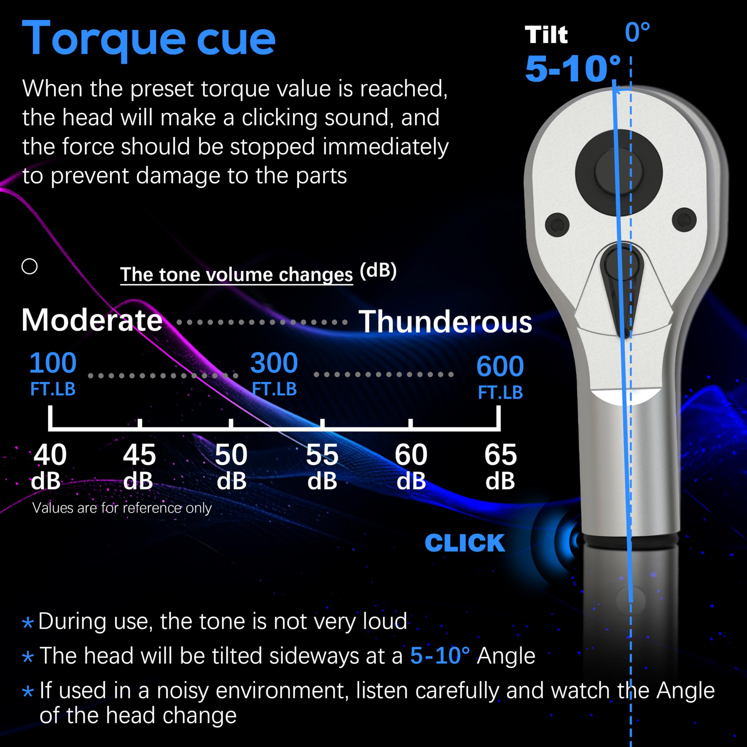NEBICALS 3/4 Inch Drive Torque Wrench 100-600 Ft Lb /135-813 NM/High Hardness & Strength/Long Lifetime/Less Effort For Off-road Equipment/Truck/Motor Homes/Drilling Platform/Excavator - View #9