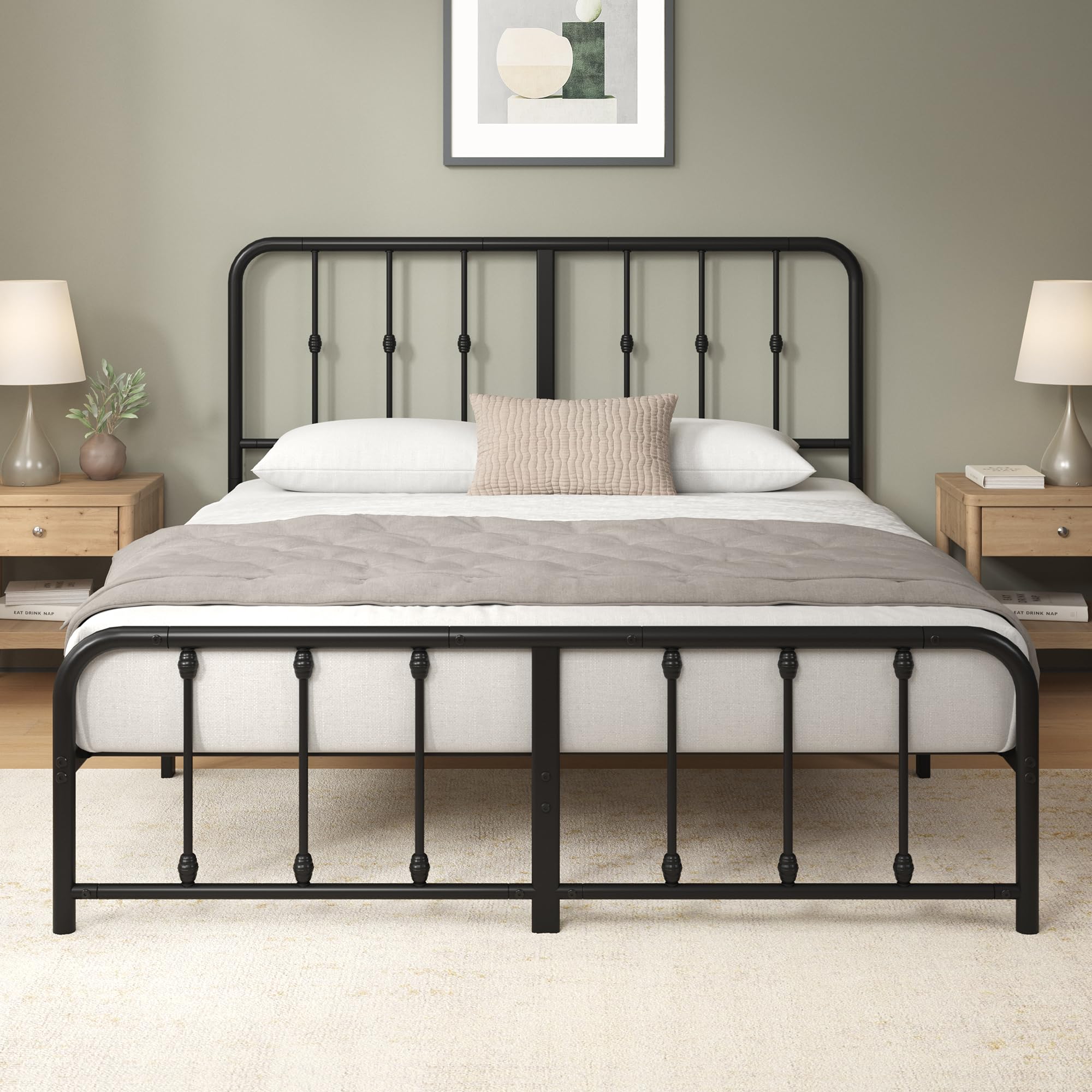 Zinus Ellie Letto 80 x 190 cm - 36 cm di Altezza - Struttura letto in bambù e legno con testiera