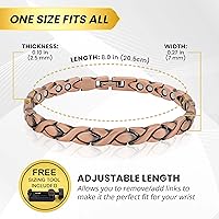Vista 5 de MagnetRX® Pulsera magnética de cobre puro para mujer – Efectivas pulseras magnéticas de cobre de ultra fuerza para mujeres – Longitud de pulsera