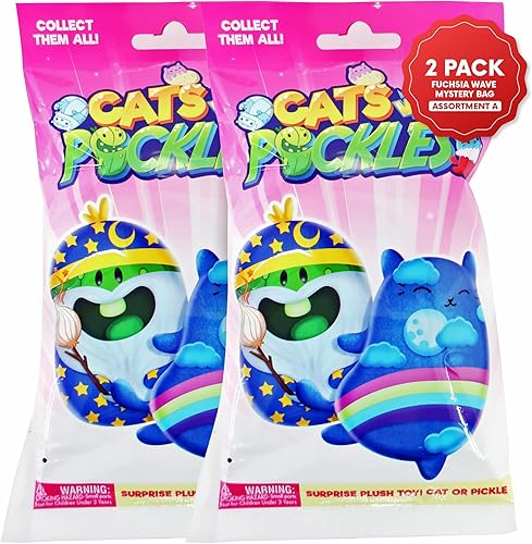 Cats vs Pickles Paquete de 2 bolsas misteriosas rellenas de frijoles Relleno de calcetines Bolsas ciegas para niñas y niños Coleccionables de Cats vs Pickles Paquete de 2 bolsas misteriosas rellenas de frijoles Relleno de calcetines Bolsas ciegas para niñas y niños Coleccionables de