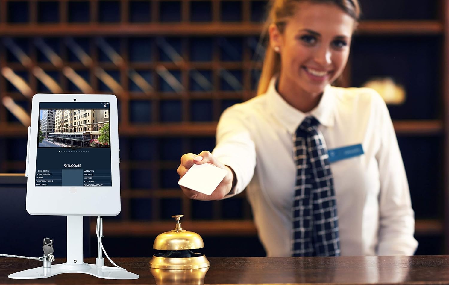 Tесh Dеаlѕ 🔥 Dual Locking Stand – CTA Security Kiosk with Locking Case, Cable, Stylus, Tether, and 360-Degree Rotating Base for iPad Pro 10.5”, iPad Air 3, and Headphone Jack. (PAD-ASKTW) - White