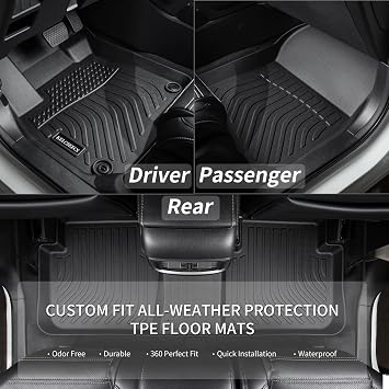 KELCSEECS Floor Mats Custom for Hyundai Elantra 2020 2019 2018 2017 All Weather Protection TPE Heavy Duty Non-Slip Automotive Floor Liners Fits Front & 2nd Row Full Set Accessories, Black