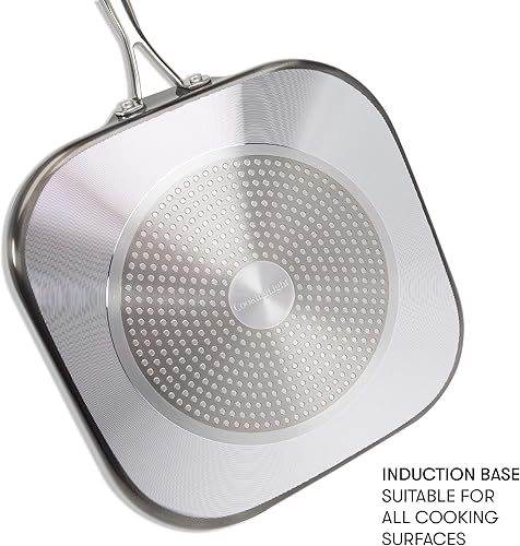 Miniatura 3 de Cooking Light Inspire - Sartén cuadrada antiadherente, plancha de 11 pulgadas, gris plomizo