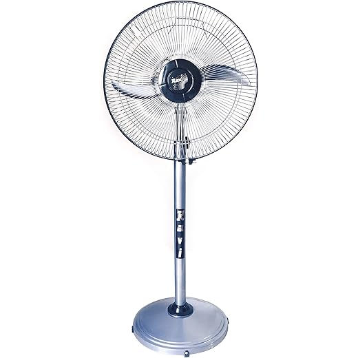 Ravi Pedestal Deluxe Crystal Hi Speed Fan 400 mm Grey with