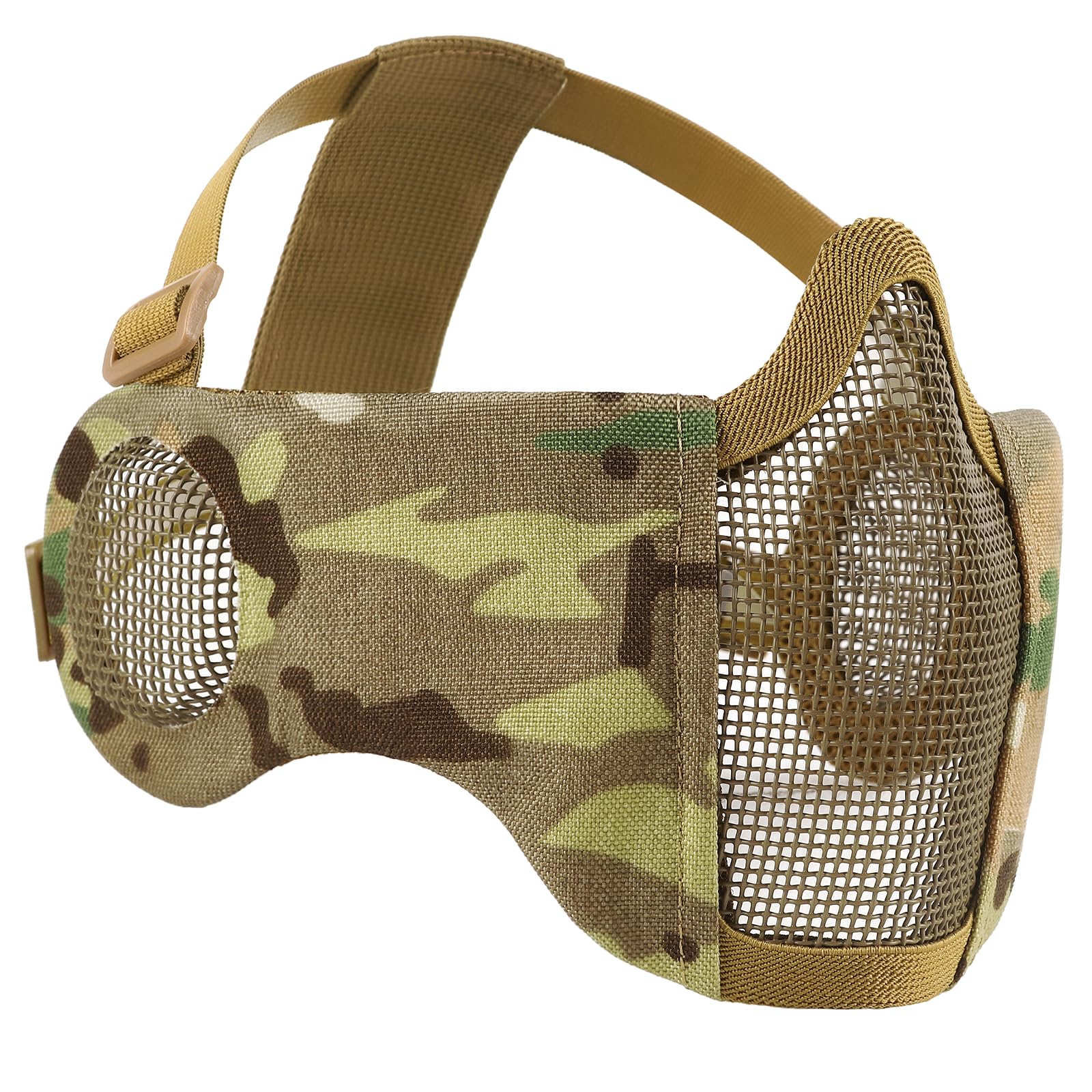 Maschera per softair, maschera tattica, per softair, paintball, pieghevole, mezza protezione del viso