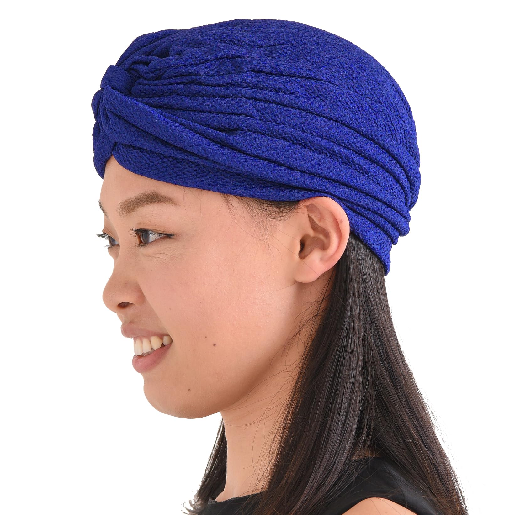 Charm Men's Navy Casualbox | Crepe Twist Turban Hat Woven Headwrap Arabian Festival Boho (Size: One Size)