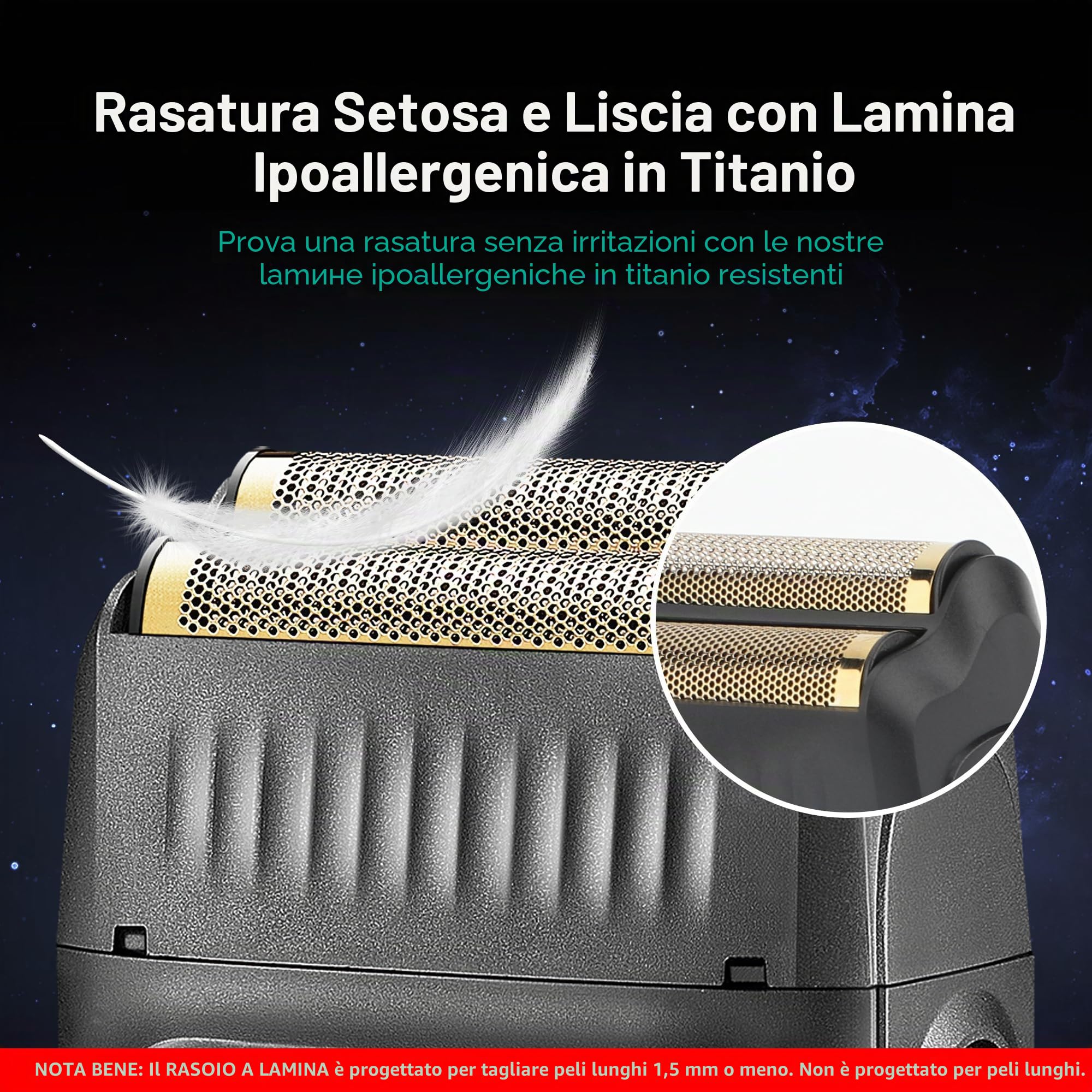VGR Rasoio elettrico da uomo, ricaricabile senza fili, con batteria da 80 minuti, 8000 giri/min, per barba, viso, testa calva, collo, dissolvenza della pelle, rasatura precisa e pulita