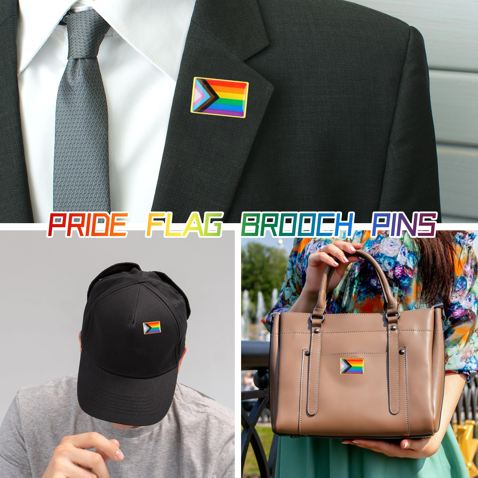 Bandera Orgullo Broches LGBT Reutilizable Arcoiris Pride Flag Pins para Solapa Bolsos Sombreros